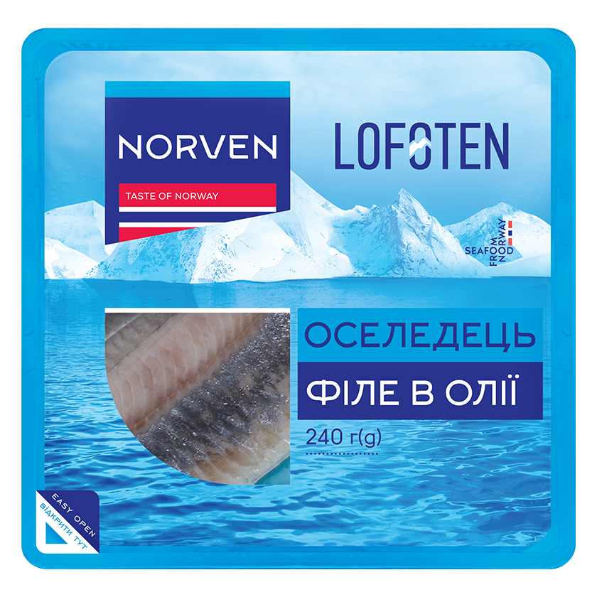 Оселедець LOFOTEN філе в олії 240г